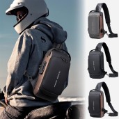 USB charging port sling Anti-theft shoulder bag (Brown  )