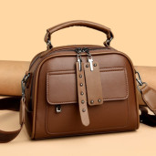 Genuine Soft Leather Handbag for Color (Coffee)