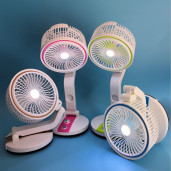 ( 1600 mAh ব্যাটারি ) রিচার্জেবল টেবিল ফ্যান উইথ LED লাইট ( 2 Year warranty ) 