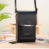  Women Bags Soft Leather Wallets Touch Screen ( black color ) Code : 50