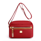 Nylon Fashion Cross-body Bag Lightweight Portable Shoulder Bag(Red color)