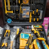 Cordless Drill Machines set and tools 117 pcs with double battery