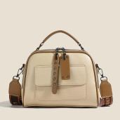  Genuine Soft Leather Handbag for Color (Off-White)