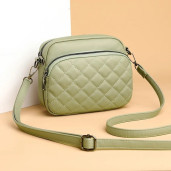 3 Zipper Crossbody CAR-7 for Women | Elegant Bag (Green)