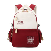  Schoolbags, College Girls' Cute Large-Capacity Backpacks, Simple Casual Backpacks(Red)