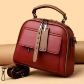 Genuine Soft Leather Handbag for Color: (maroon color)
