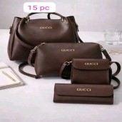 4pcs Combo Women Best Leather Tote Bag (Coffee)